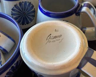 El Palomer Mexican Pottery – Coffee Mugs, Bowl, Napkin Rings