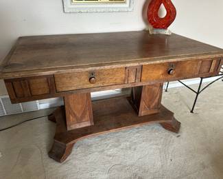Mission Style Oak Library Desk