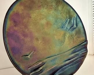 1994 Raku Pottery Plate – Signed M.L. D.