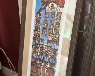 Framed & Matted Watercolor Painting of Casa Batlló by Luenite Enavisto