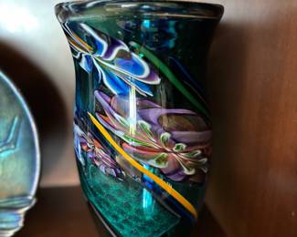 Colorful Art Glass Vase - Signed by Will P.