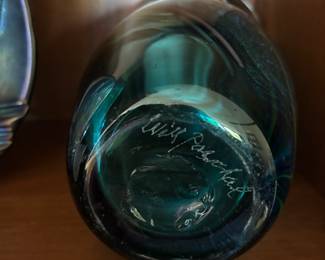 Colorful Art Glass Vase - Signed by Will P.