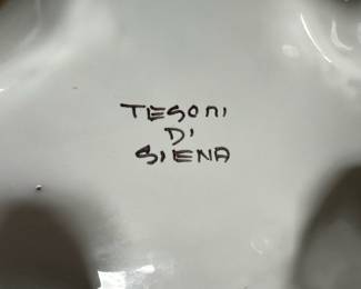 Italian Pottery Fruit Pattern Tesori di Siena Dinner Plate & Tureen