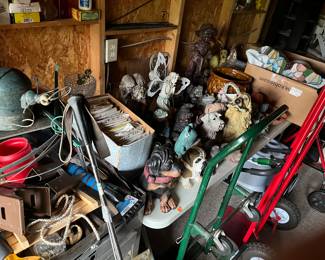 Outdoor decor. Garage items.