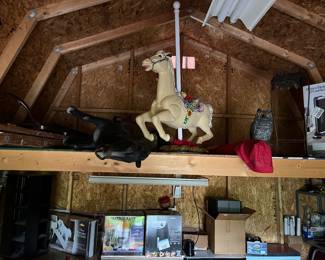 Plastic carousel horses