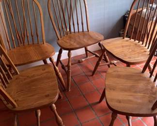 Set Of Oak Wood Chairs