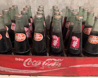 24 Pack Vintage Dr. Pepper in Glass Bottles With CocaCola Crate