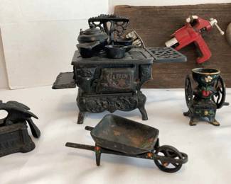 Cast Iron Miniatures Crescent Cook Stove And More