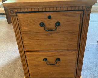 Wood 2 Drawer Filing Cabinet