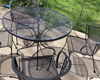 Black Wrought Iron 5 Pc Table 4 Chairs