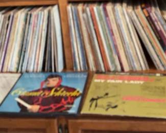 Two Shelves Of LP Records