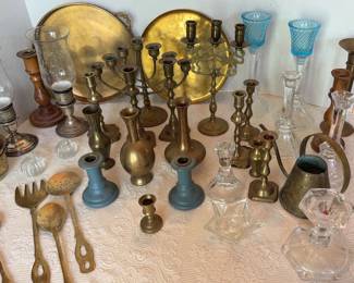 Brass And Glass Candle Holders And More