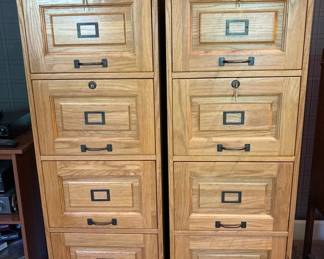 Two Wooden 5Drawer Filing Cabinets
