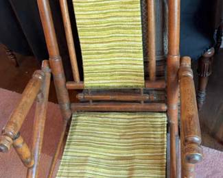 Antique Victorian Spindle Soring Carpet Rocker