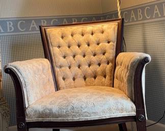 Vintage Arm Chair And Lamp
