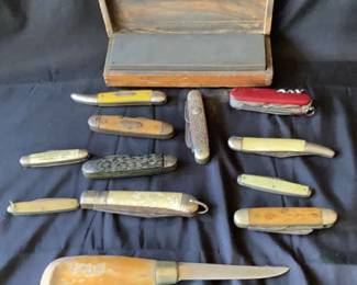 Pocket Knives And Whetstone
