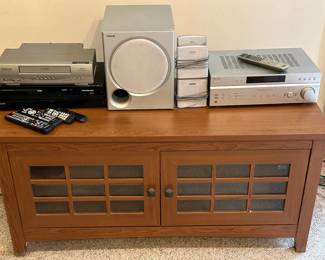 Wood and Glass Entertainment Center