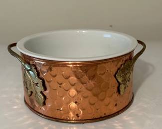 Vintage Hammered Copper Serving Dish
