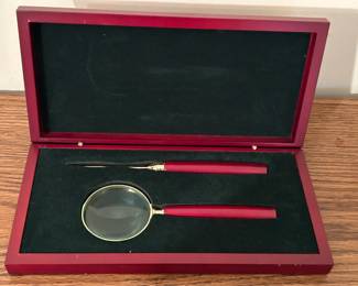 Letter Opener and Magnifying Glass Desk Set