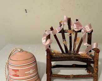Vintage Southwestern Bell Chime and Handcrafted Doll Seat