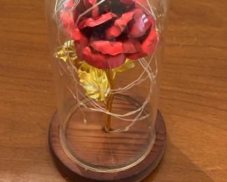 Rose in Glass Dome w/ LED Lights