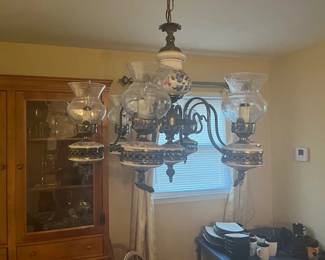 Vintage hand-painted chandelier from Grafenwohr, Germany