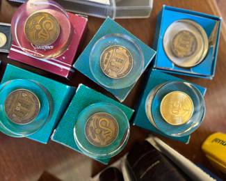 Collection of Clarksville paperweights
