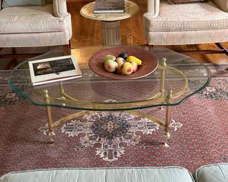 brass and glass coffee table