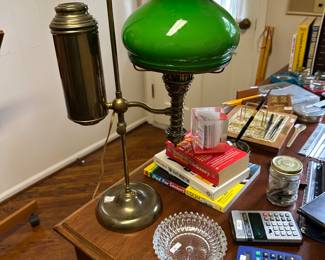 Antique gas student’s brass lamp