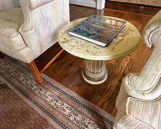 marble pedestal column occasional table