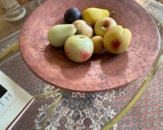 Interesting bowl shown with marble fruit