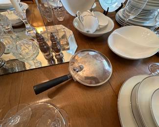 Collection of silverplate and candle sticks