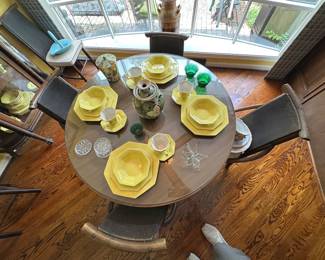 yellow Nikko octagon dish set with serving pieces