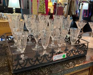 Cambridge Rose Point Etched Crystal - Huge Assortment