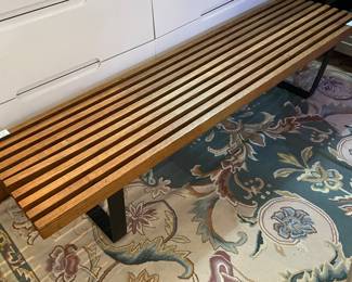 Slatted Wood Bench