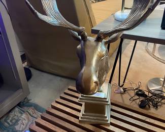 Brass Moosehead Statue
