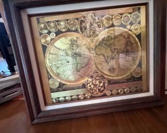 Peter Schenk Planisphaerium Terrestre Gold Foil Map