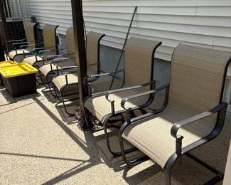 Wicker Brown aluminum outdoor patio chairs