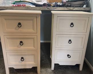 White 3 drawer bedside tables
