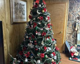 Artifical Christmas Tree Decorated