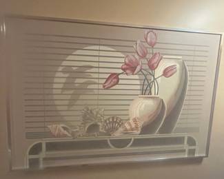 vintage Letterman Seashell & Flower painting