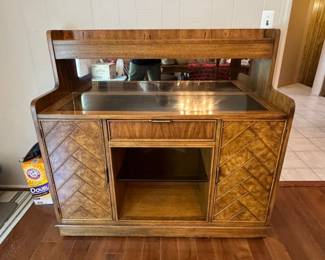 Italian Walnut Mirrored Buffet Bar