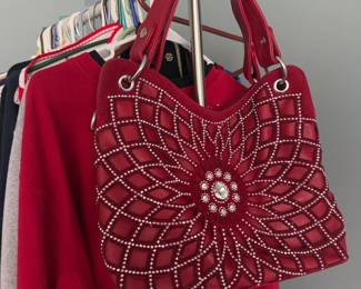 Rhinestone Starburst Bling Hobo Purse