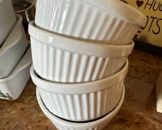 white ceramic ramekins