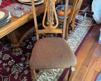 Hand Carved Wood Dining Room Chairs