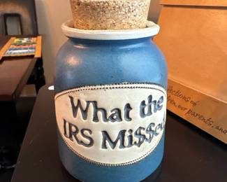 "What the IRS Missed" Ceramic Urn with cork