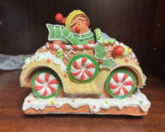 Cracker Barrell "All Hearts Come Home" Christmas Gingerbread Fiber Optic Car