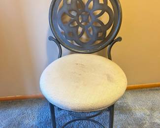 Hillsdale Marsala Antique Gray Metal Vanity Stool