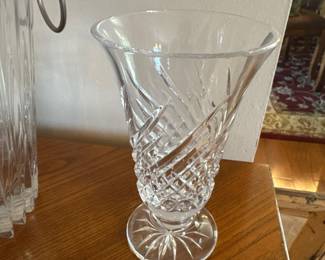 Waterford Crystal Wave Pattern Footed Vase