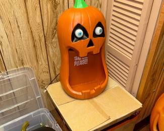 Gemmy 2022 Halloween Animated 20" Whimsy Jack-O-Lantern Candy Bowl Blow Mold